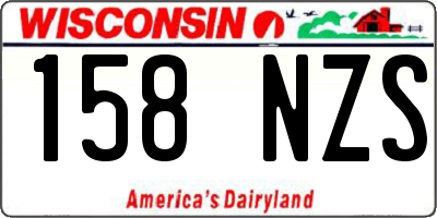 WI license plate 158NZS