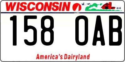 WI license plate 158OAB