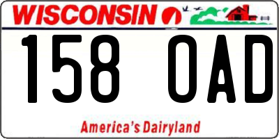 WI license plate 158OAD