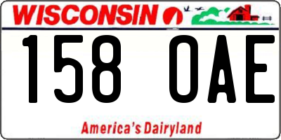 WI license plate 158OAE