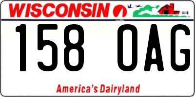 WI license plate 158OAG