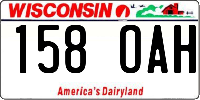WI license plate 158OAH