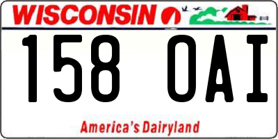WI license plate 158OAI