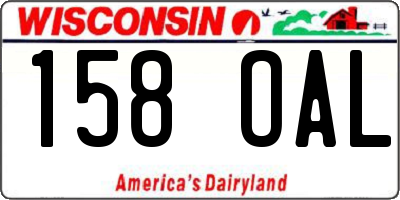 WI license plate 158OAL