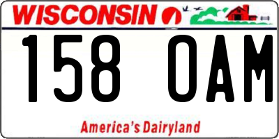 WI license plate 158OAM