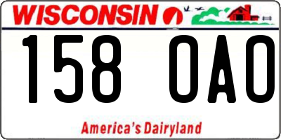 WI license plate 158OAO