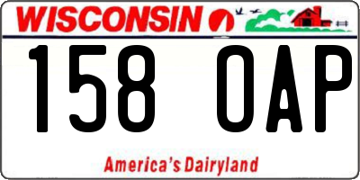 WI license plate 158OAP