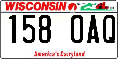 WI license plate 158OAQ