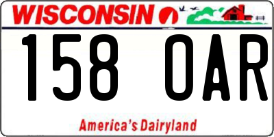 WI license plate 158OAR