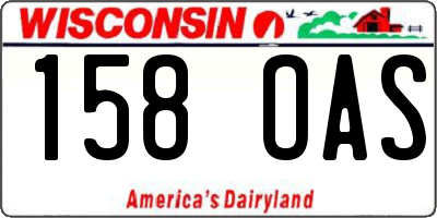 WI license plate 158OAS