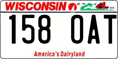 WI license plate 158OAT