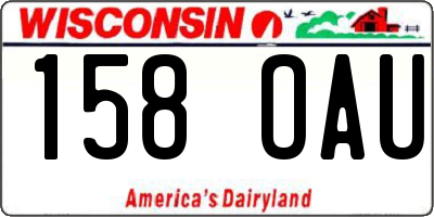 WI license plate 158OAU