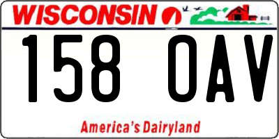 WI license plate 158OAV