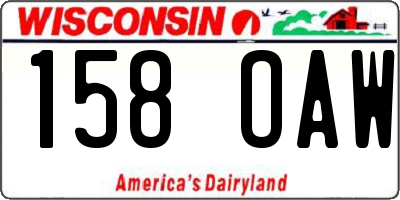 WI license plate 158OAW