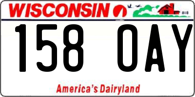 WI license plate 158OAY