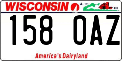 WI license plate 158OAZ