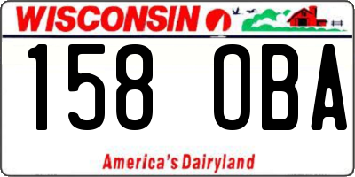 WI license plate 158OBA