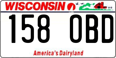 WI license plate 158OBD