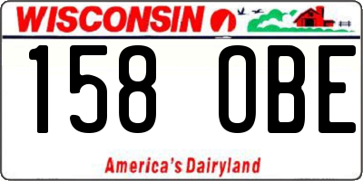 WI license plate 158OBE