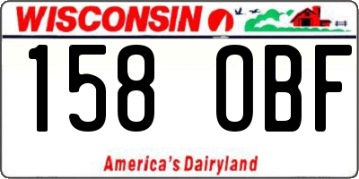 WI license plate 158OBF