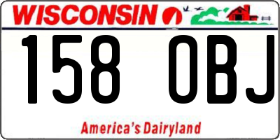 WI license plate 158OBJ