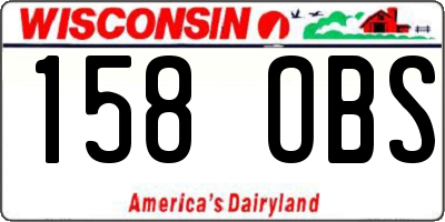 WI license plate 158OBS