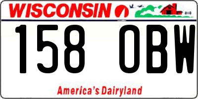 WI license plate 158OBW