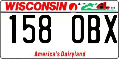 WI license plate 158OBX