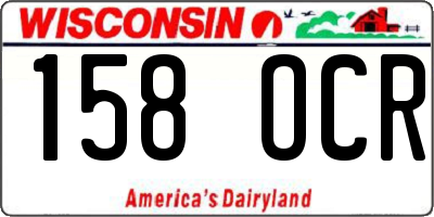 WI license plate 158OCR