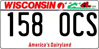 WI license plate 158OCS