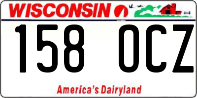 WI license plate 158OCZ