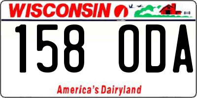 WI license plate 158ODA