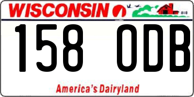 WI license plate 158ODB