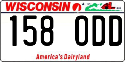 WI license plate 158ODD