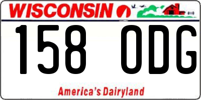 WI license plate 158ODG