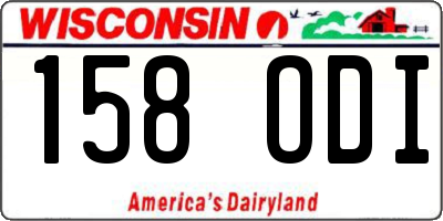 WI license plate 158ODI