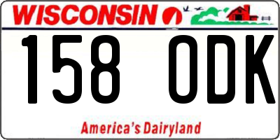 WI license plate 158ODK