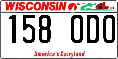 WI license plate 158ODO