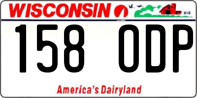 WI license plate 158ODP