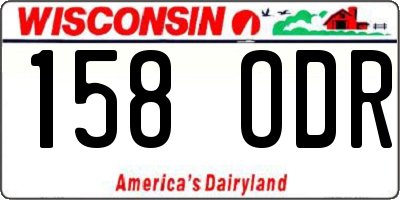 WI license plate 158ODR