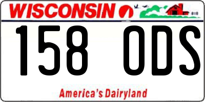 WI license plate 158ODS