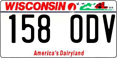 WI license plate 158ODV