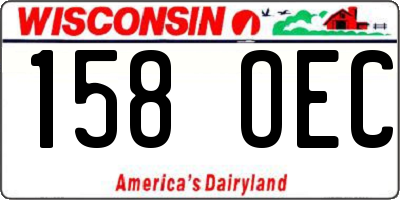 WI license plate 158OEC