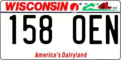 WI license plate 158OEN