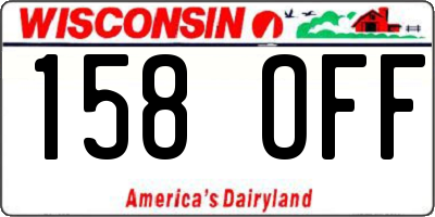 WI license plate 158OFF