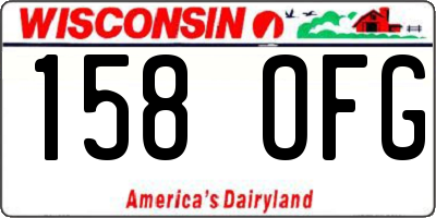 WI license plate 158OFG