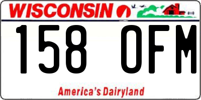 WI license plate 158OFM