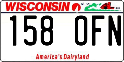 WI license plate 158OFN