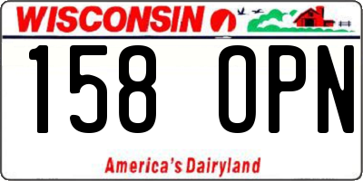 WI license plate 158OPN