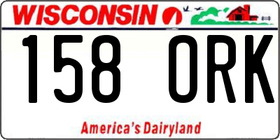 WI license plate 158ORK